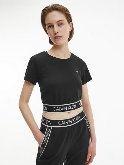 Calvin Klein Ruhák HU689785 | Calvin Klein Cropped Gym Női Póló Fekete